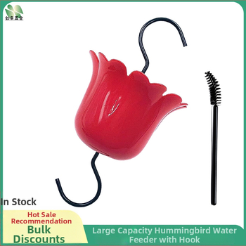 Plastikinis pakabinamas kolibrių lesyklėlė su didele vandens talpa, dvigubo kabliuko dizainas
