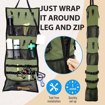 Karājama uzglabāšanas soma kempinga aprīkojumam, paredzēta ārējai izmantošanai, piemērota teltīm un nojumei