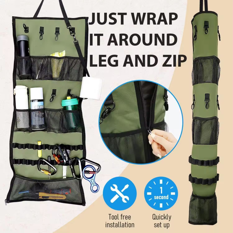 Karājama uzglabāšanas soma kempinga aprīkojumam, paredzēta ārējai izmantošanai, piemērota teltīm un nojumei