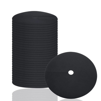 Apskritas neaustas audinys piktžėlių prevencijai sode – sodo audinys, naudojimas: piktžolių prevencija aplink augalus, vidinis ir išorinis skersmuo pagal užsakymą, tarnavimo laikas 5–8 metai