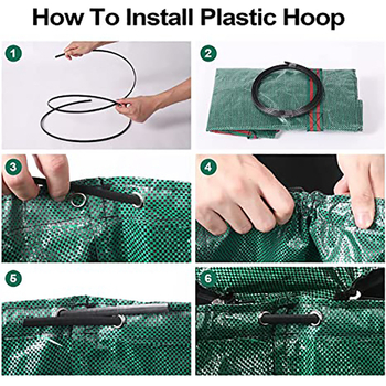 Κηπουρική τσάντα για φύλλα με καπάκι, χωρητικότητα 272 L, υλικό PP, μάρκα Lancooper