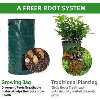 Τσάντα κομποστοποίησης για κήπο, PE υλικό, χειροποίητη ραφή, κατάλληλη για χρήση σε δάπεδο, για οικιακή κηπουρική και μπαλκόνι