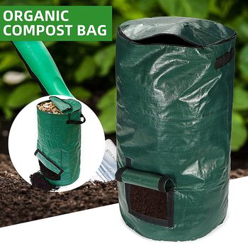 Τσάντα κομποστοποίησης για κήπο, PE υλικό, χειροποίητη ραφή, κατάλληλη για χρήση σε δάπεδο, για οικιακή κηπουρική και μπαλκόνι
