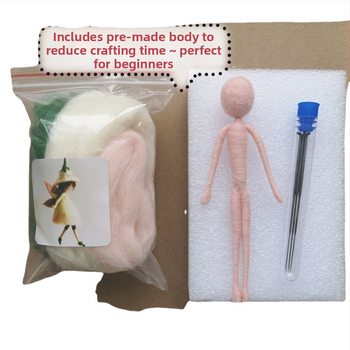 Σετ υλικών από φελτ μαλλιού για κούκλα Άγγελος με χιόνι – χειροποίητο, στυλ: Νέο κινεζικό στυλ