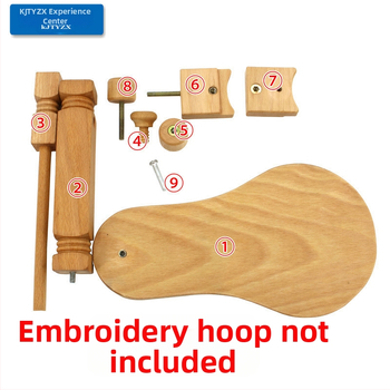 Ξύλινο πλαίσιο κεντήματος με σταυρό, 360° περιστρεφόμενο, επιτραπέζιο, χειροποίητο και ρυθμιζόμενο