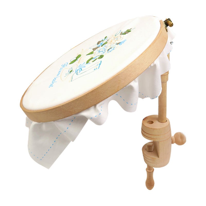 Stalo siuvimo rėmas iš medžio, 280° reguliuojamas, kryželių siuvinėjimo rinkinys