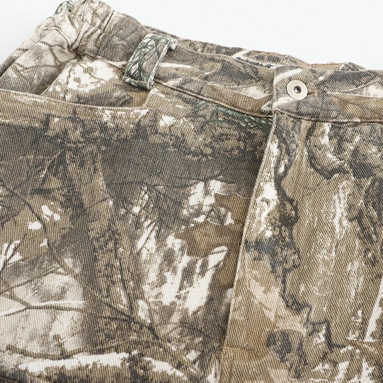 Βαμβακερό ύφασμα twill, 320 g, 100% βαμβάκι, yarn-dyed, καμουφλάζ με φύλλα, κατάλληλο για windbreaker και εξωτερικά ρούχα