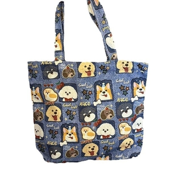 Κυβοειδές τσαντάκι καλλυντικών από πολυεστέρα, γλυκό σχέδιο σκύλου καρτούν, φορητό για ταξίδια, μοντέρνο μινιμαλιστικό στυλ