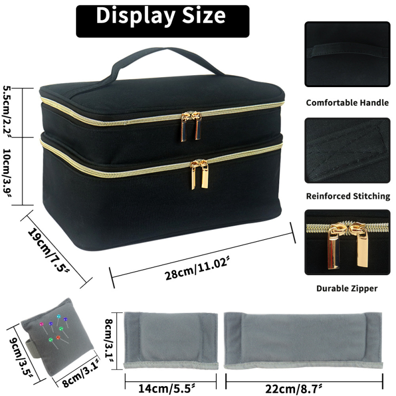 Τσάντα αποθήκευσης αξεσουάρ ραψίματος, κυβοειδούς σχήματος, πολυεστέρας, πολυχρηστική, κατάλληλη για ερασιτέχνες και σχεδιαστές, 400 g