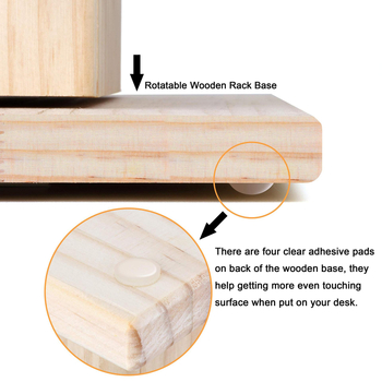 Ξύλινο περιστρεφόμενο ράφι αποθήκευσης κοσμημάτων και περουκών — 7 επιπέδων, επιτραπέζιο, πολυλειτουργικό