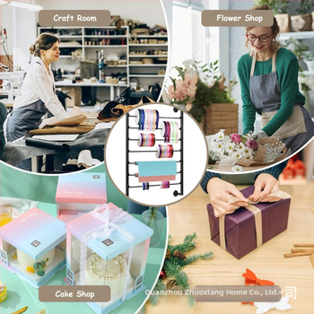 Επιτοίχιο μεταλλικό ράφι επίδειξης σατινέ, επτά στρώσεις, για κορδέλες και περιτυλίγματα; Πολυ-λειτουργικό, εγκατάσταση με βίδες; κατάλληλο για αποθήκευση κορδελών, περιτυλίγματος και μεταξωτών φουλαριών.