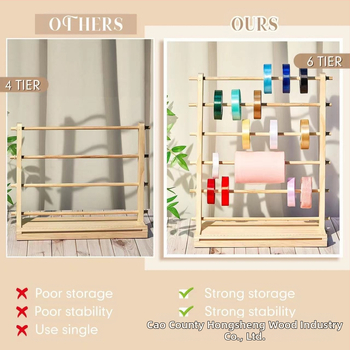 Ξύλινο ράφι αποθήκευσης κορδέλας - Επιτραπέζιος οργανωτής κλωστής, 1 επίπεδο, φορητός, πολλαπλών χρήσεων