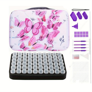 Geantă de depozitare pentru uneltele de pictură cu diamante, 60 compartimente, husă EVA cub, organizator portabil multifuncțional