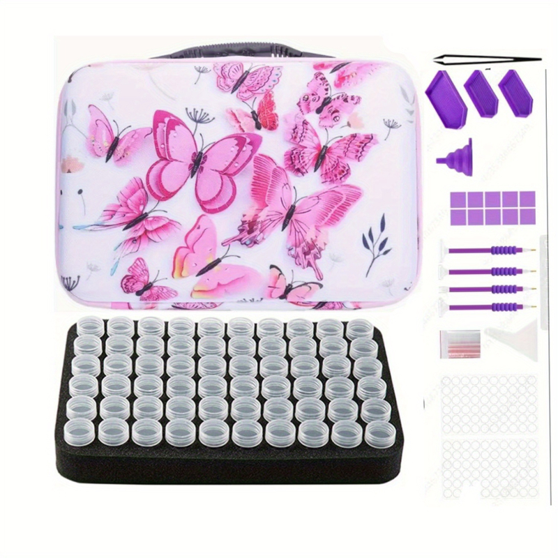 Geantă de depozitare pentru uneltele de pictură cu diamante, 60 compartimente, husă EVA cub, organizator portabil multifuncțional