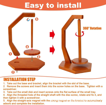 Ξύλινο ράφι για κλωστές, επιτραπέζιο μαγνητικό, περιστρεφόμενο, για πλέξιμο με το χέρι (Υλικό: ξύλο/μπαμπού)