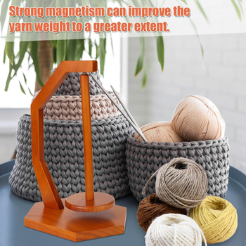 Ξύλινο ράφι για κλωστές, επιτραπέζιο μαγνητικό, περιστρεφόμενο, για πλέξιμο με το χέρι (Υλικό: ξύλο/μπαμπού)