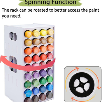 Περιστρεφόμενος πύργος αποθήκευσης χρωμάτων, 72 οπές, επιτραπέζια εγκατάσταση, PVC ξύλο-πλαστικό, πάνω από 8 επίπεδα, ανθεκτικό στην υγρασία, χωρίς διάτρηση