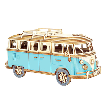 Medinis 3D dėlionės kemperio automobilio modelis, DIY surenkamas žaislas vaikams 7–14 m., pritaikomas paveikslėlis