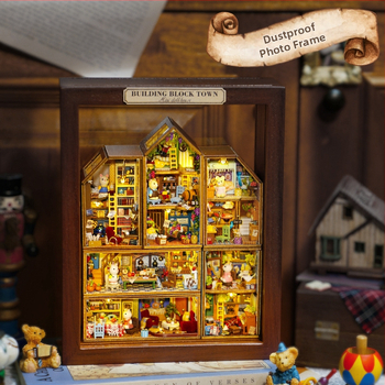 DIY дървена къщичка – архитектурен модел; материал: дърво; захранване: батерия; сглобяем; за възраст 7–14 години