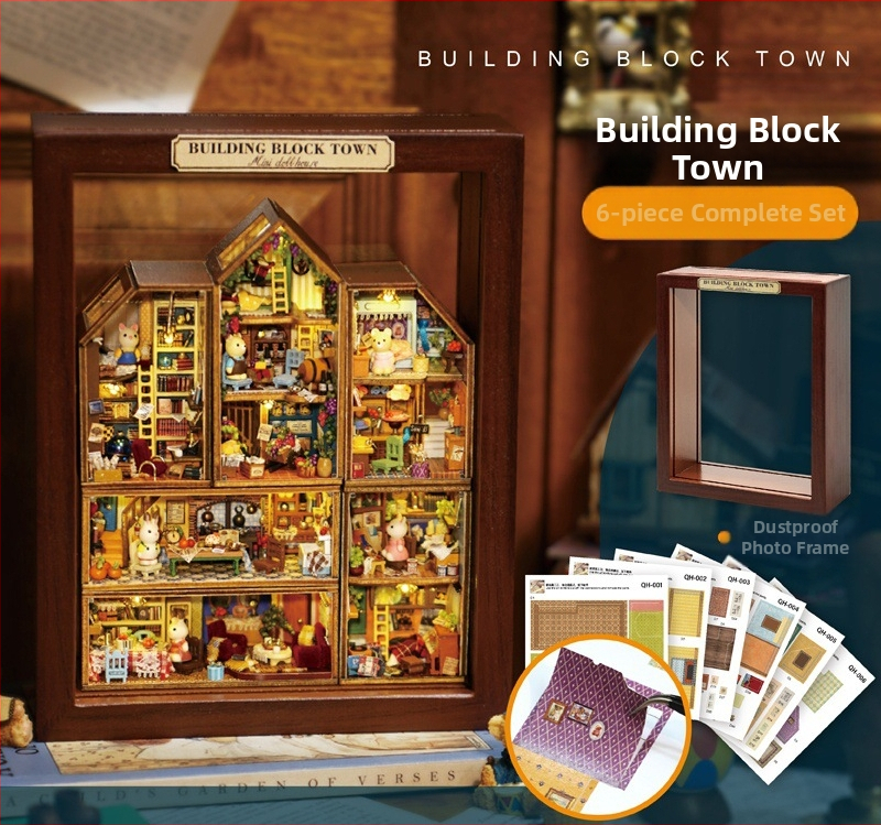 DIY дървена къщичка – архитектурен модел; материал: дърво; захранване: батерия; сглобяем; за възраст 7–14 години