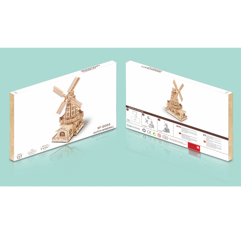 Medinė 3D dėlionė, 127 detalės, DIY paruošta logotipo pritaikymui