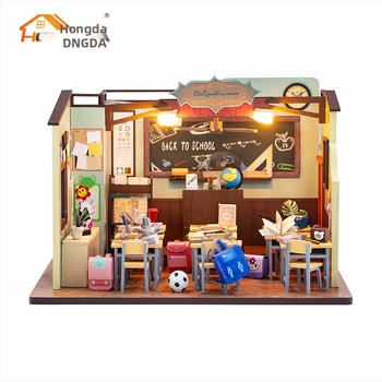 DIY ξύλινο σετ 3D μοντέλου αίθουσας διδασκαλίας – Hongda, κατάλληλο για 15–35 ετών, 2024