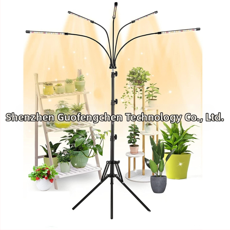 Vidaus augimo lempos su penkių vamzdelių laikikliu ir tripodu, pilnas spektras, nuotolinis valdymas; 100 LED, 1500 lm, IP44, PF 0.98