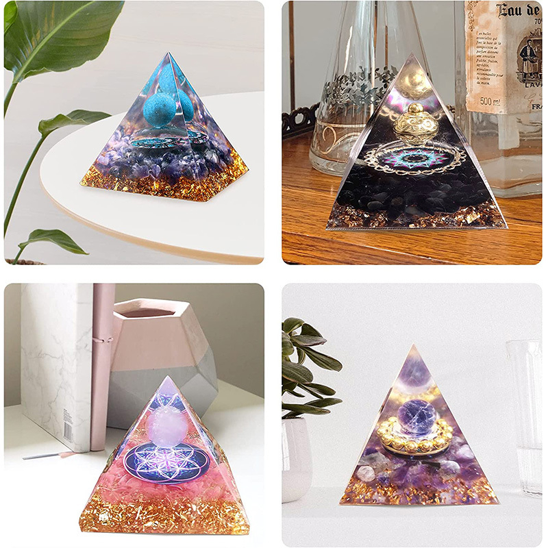 Силиконова форма за печене с неравна пирамидална форма, за отливка на смоли, с огледално дъно