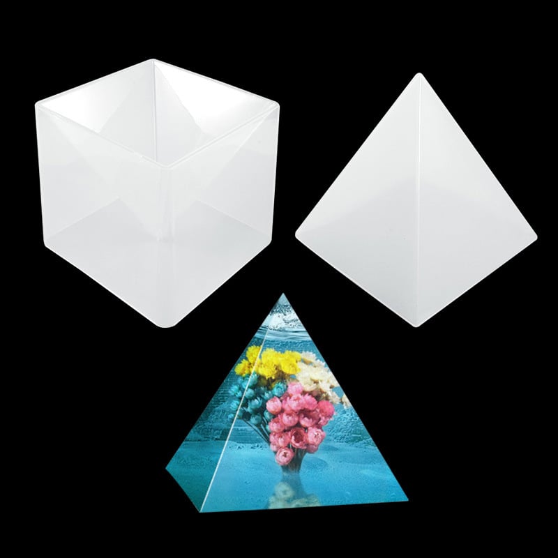 Силиконова форма за печене с неравна пирамидална форма, за отливка на смоли, с огледално дъно