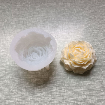 3D φόρμα σιλικόνης με σχέδιο παιώνιας για κέικ, κεριά, ζελέ, πουτίγκα και σαπούνια