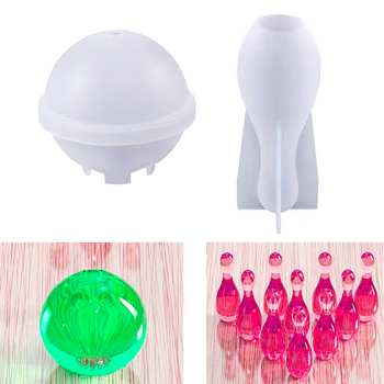 Силиконова форма за боулинг топки за DIY смола и бижута - несиметрична форма, комплект от 2 топки, марка Dance of the Butterfly