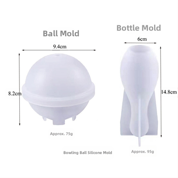 Μορφή σιλικόνης για μπάλες μπόουλινγκ - DIY ρητίνη κοσμήματα, ασύμμετρο σχήμα, σετ από 2 μπάλες, μάρκα Dance of the Butterfly