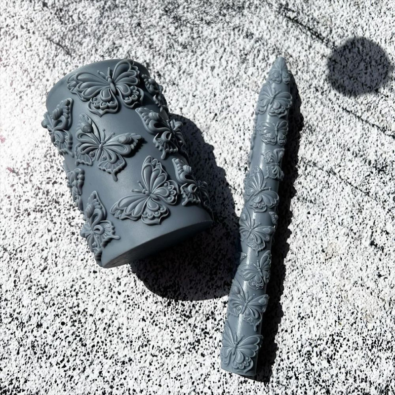 minsunbak силиконова форма за свещи с пеперуден мотив – кръгла форма, модерен и семпъл дизайн