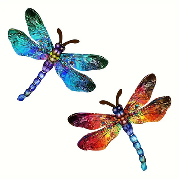 3D кована стена декорация от желязо с dragonfly за градина и двор, модерно изкуство