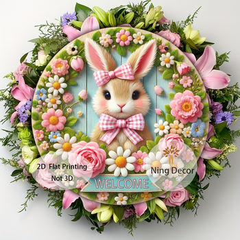 Akrilinis Velykų kiškio sveikinimo ženklas – skulptūrinis ir spausdintas paviršius; tinkama dovana gimtadieniui, baigimo šventei, naujojo būsto įsikūrimui ir Velykoms