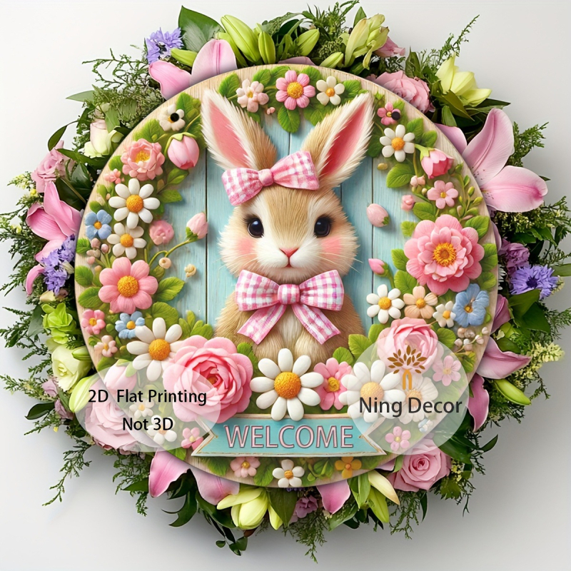 Akrilinis Velykų kiškio sveikinimo ženklas – skulptūrinis ir spausdintas paviršius; tinkama dovana gimtadieniui, baigimo šventei, naujojo būsto įsikūrimui ir Velykoms