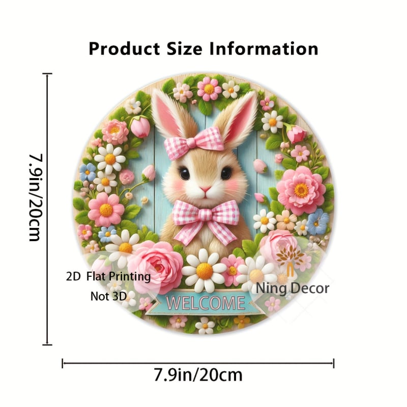 Akrilinis Velykų kiškio sveikinimo ženklas – skulptūrinis ir spausdintas paviršius; tinkama dovana gimtadieniui, baigimo šventei, naujojo būsto įsikūrimui ir Velykoms