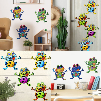 Dekorativne naljepnice za zid – crtani žaba, PVC, slatke životinje, dekorativne naljepnice za zid, za dnevni boravak, spavaću sobu, studiju, restoran, ulaz