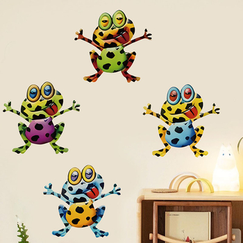 Διακοσμητικά Αυτοκόλλητα Τοίχου – Cartoon Frog, PVC, Γλυκά Ζώα, Διακοσμητικά Αυτοκόλλητα Τοίχου, για Σαλόνι, Υπνοδωμάτιο, Γραφείο, Εστιατόριο, Είσοδο