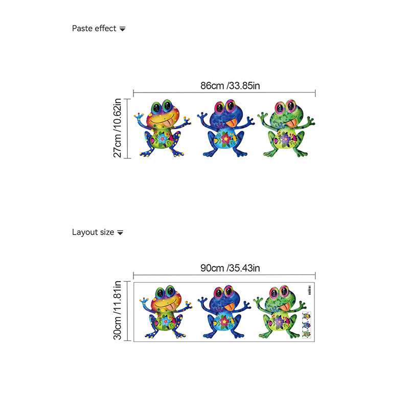 Dekorativne naljepnice za zid – crtani žaba, PVC, slatke životinje, dekorativne naljepnice za zid, za dnevni boravak, spavaću sobu, studiju, restoran, ulaz