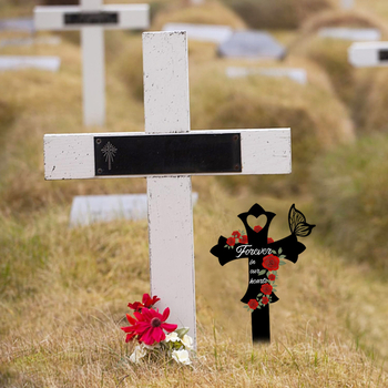 Dyed Nine σφυρηλατημένος σιδερένιος σταυρός με γεωμετρικό σχέδιο, βάση για εξωτερικό κήπο, μοντέρνος μινιμαλιστικός σχεδιασμός