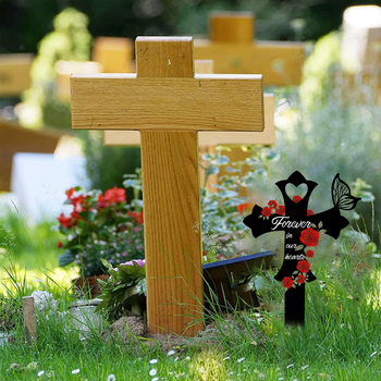 Dyed Nine σφυρηλατημένος σιδερένιος σταυρός με γεωμετρικό σχέδιο, βάση για εξωτερικό κήπο, μοντέρνος μινιμαλιστικός σχεδιασμός