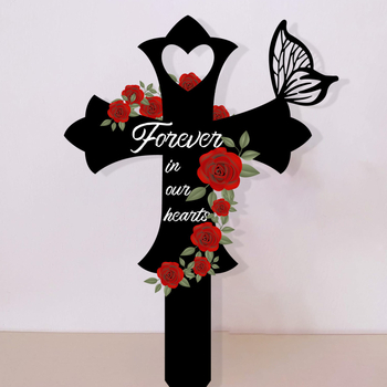 Dyed Nine σφυρηλατημένος σιδερένιος σταυρός με γεωμετρικό σχέδιο, βάση για εξωτερικό κήπο, μοντέρνος μινιμαλιστικός σχεδιασμός