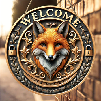 Дървен кръгъл знак за вход с надпис Добре дошли – висящ декор за врата и дневна