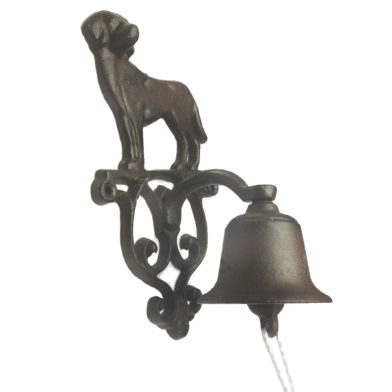 Κουδούνι τοίχου από χυτό σίδηρο με χειροκίνητη περιστροφή, διακόσμηση κήπου