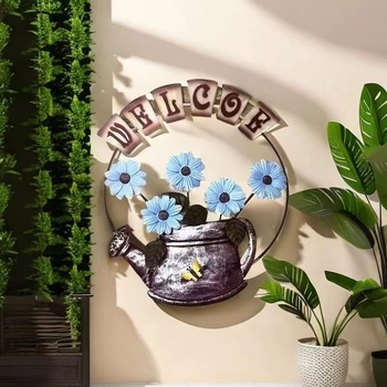 Decorațiune de perete din fier forjat pentru exterior, grădină și balcon – stil modern, lucrare semi-manuală, motiv fluture