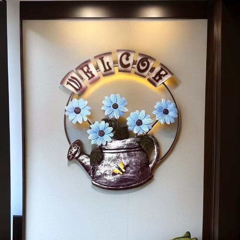 Decorațiune de perete din fier forjat pentru exterior, grădină și balcon – stil modern, lucrare semi-manuală, motiv fluture