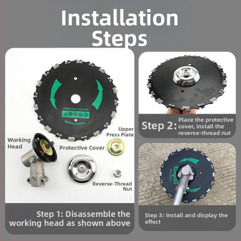 Žolės pjovimo peilis – kietas mangano plienas, universalus, apskrito skersmens pjovimo peilis mažiems medžiams ir bambukui