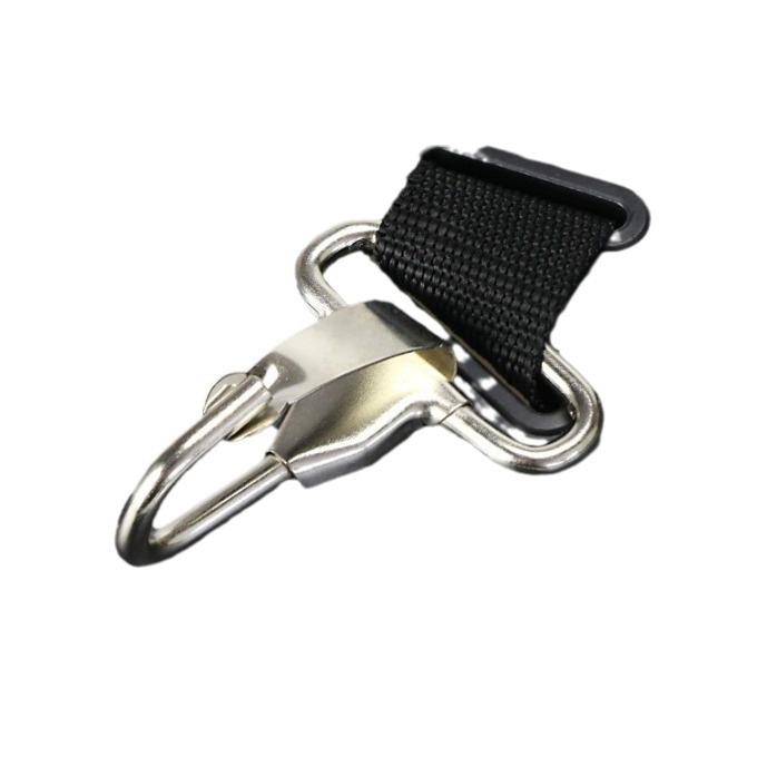 Dviguba pečių juosta žolės pjovimo įrankiams ir miško įrankiams, šoninis pakabinimas, žuvies kaulo raštas