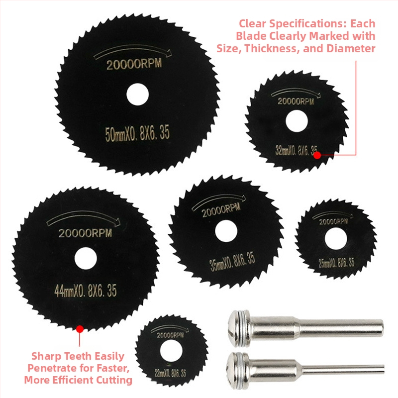 Комплект високоскоростни стоманени режещи ножове за дърво и пластмаса, 8 бр., мини ножове за електрически шлайф (Xingweiqiang)